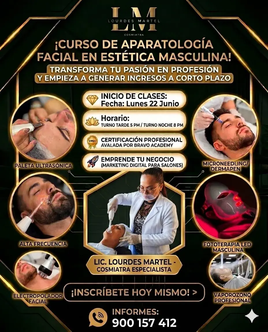Curso de Aparatología Facial en Estética Masculina